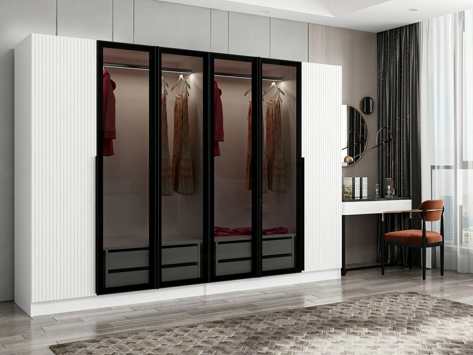 Dollap garderobe Skye Decor, Kale Plus, fume, 270x210x52cm