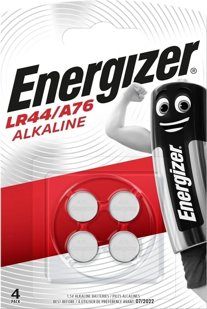 Bateri alkaline Energizer LR44/ A76, 1.5V, 4 copë