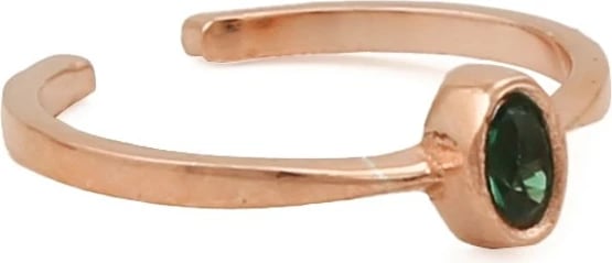 Unazë argjendi, ngjyrë rozë ari dhe e gjelbër, Jumeon 10161YESIL