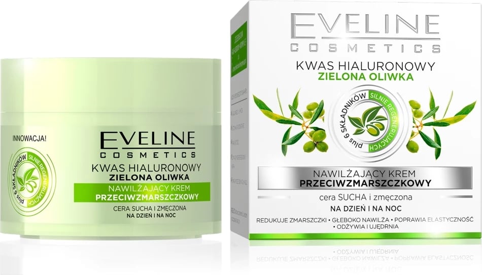 Krem fytyre Eveline Cosmetics Hyaluronic Acid + Green Olive për femra 50ml