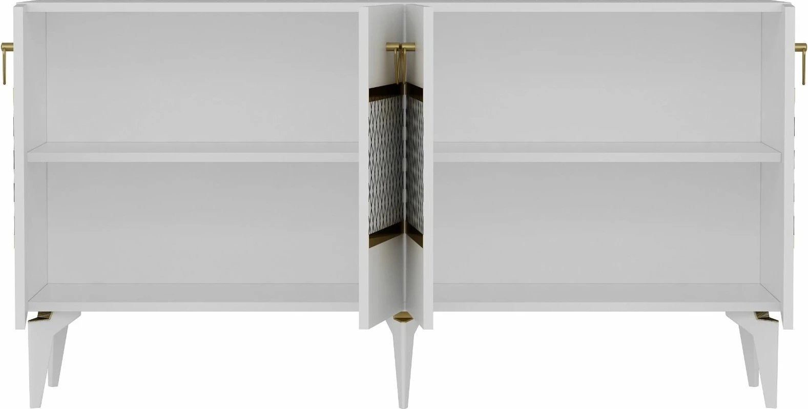 Konsol Skye Decor, e bardhë, ari