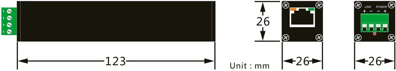 Konverter rrjeti ALLNET AF ALL-MC302v2P2WIRE-Set, PoE, me ngjyrë të zezë