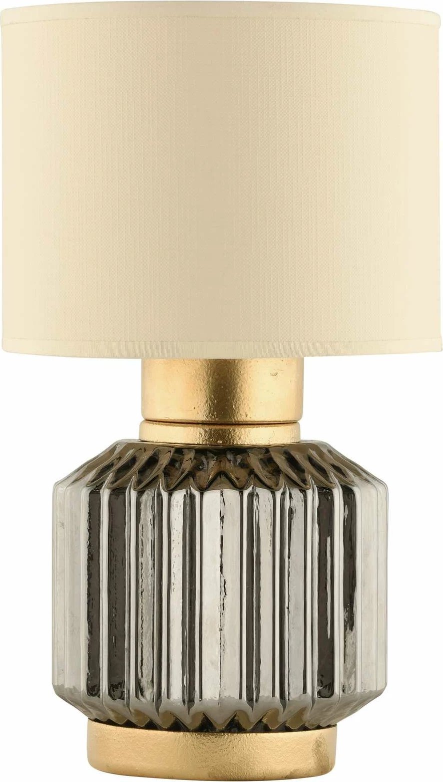 Llambë tavoline Opviq, trup qelqi, krem/gri, 64901