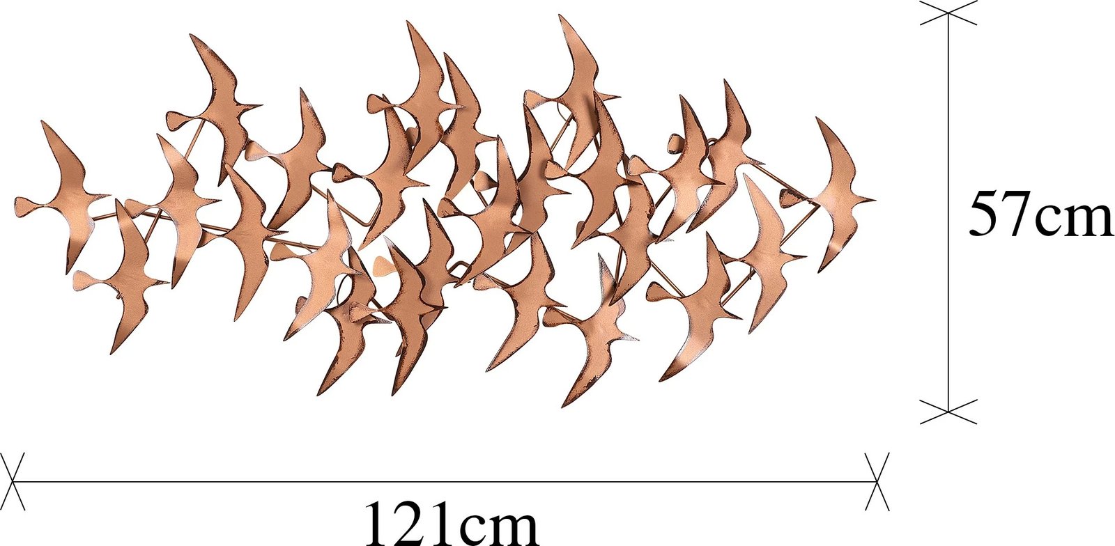 Aksesor dekorativ metalik për mur, Wallity, Martılar