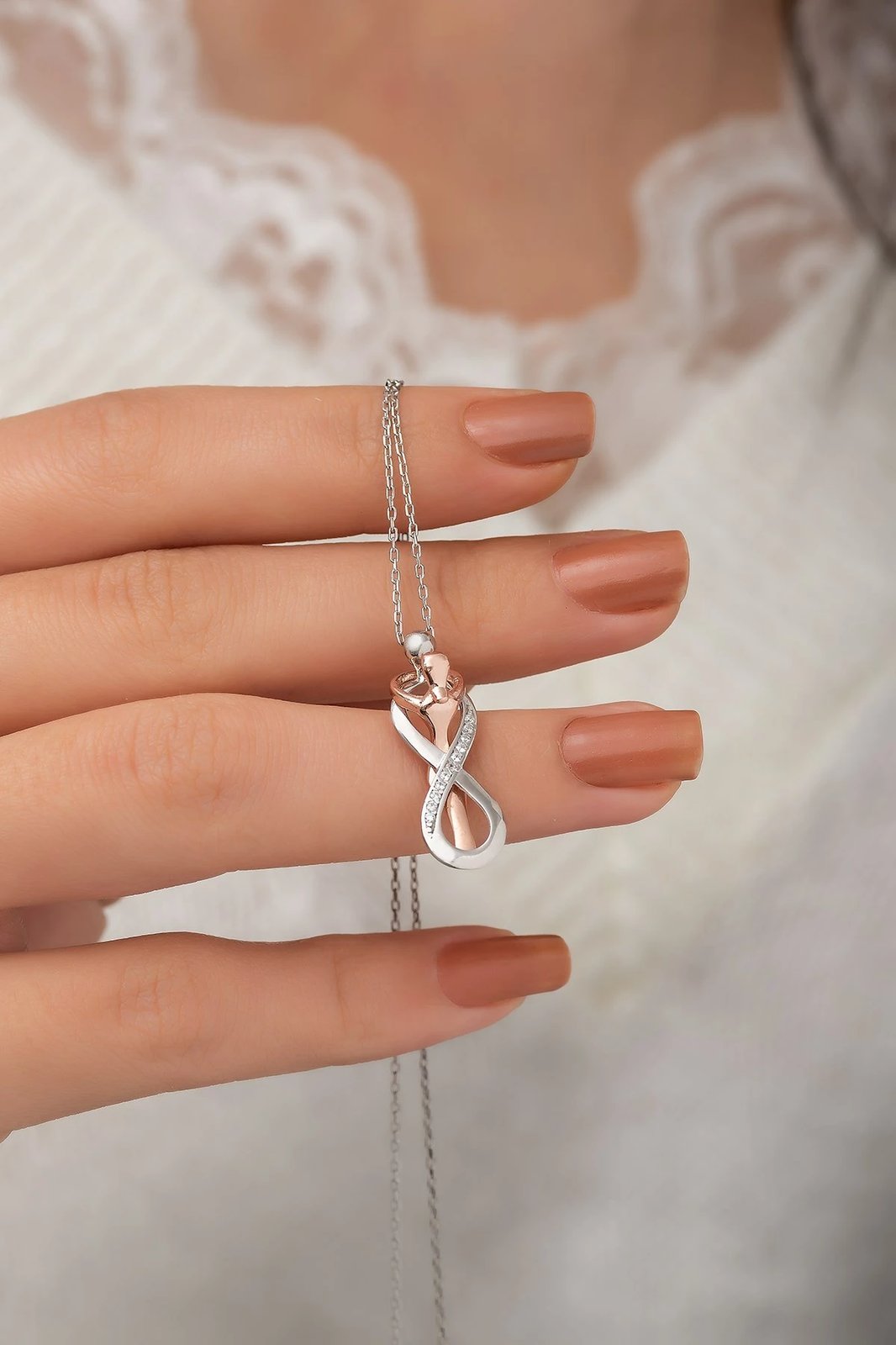 Qafore argjendi Jumeon, TRDYL615, ngjyrë rozë ari dhe argjendi