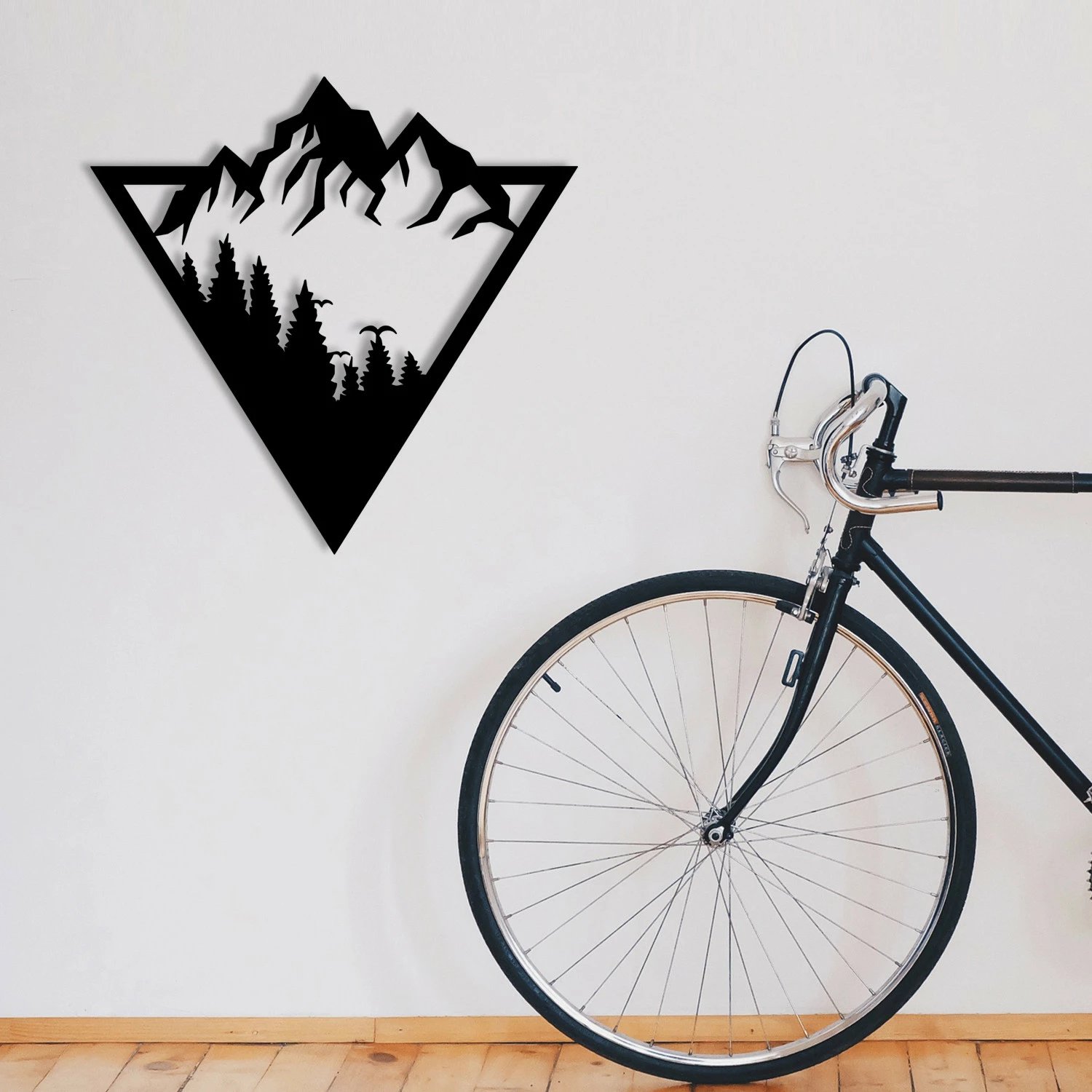 Aksesor dekorativ metalik për mur, Wallity, Meyus, ngjyrë e zezë, 51x50cm