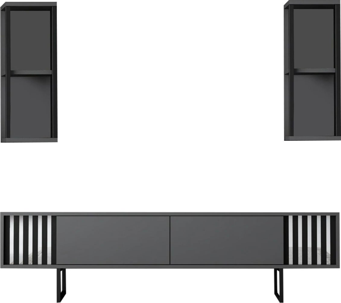 Komodë TV Hanah Home, linja krom, anthracite, e zezë