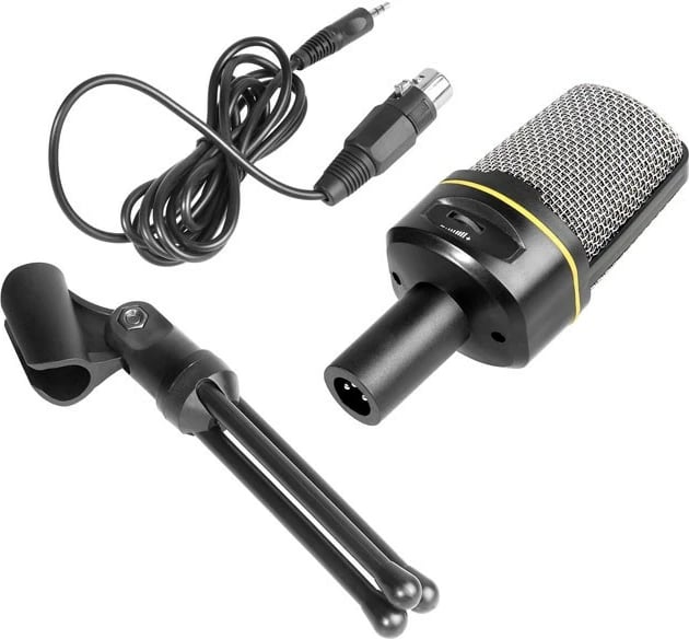 Mikrofon Tracer Screamer TRAMIC44883 me stativ, 2m kabllo, i zi