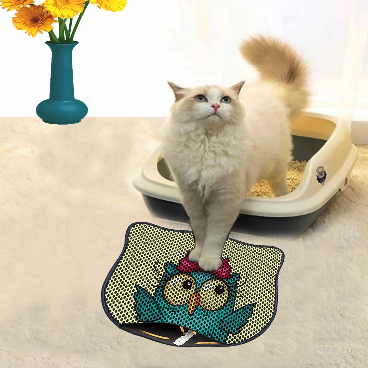 Tapet për rërë mace, shumëngjyrësh, Paws & Whiskers, Kdkafa0079, 40x50cm