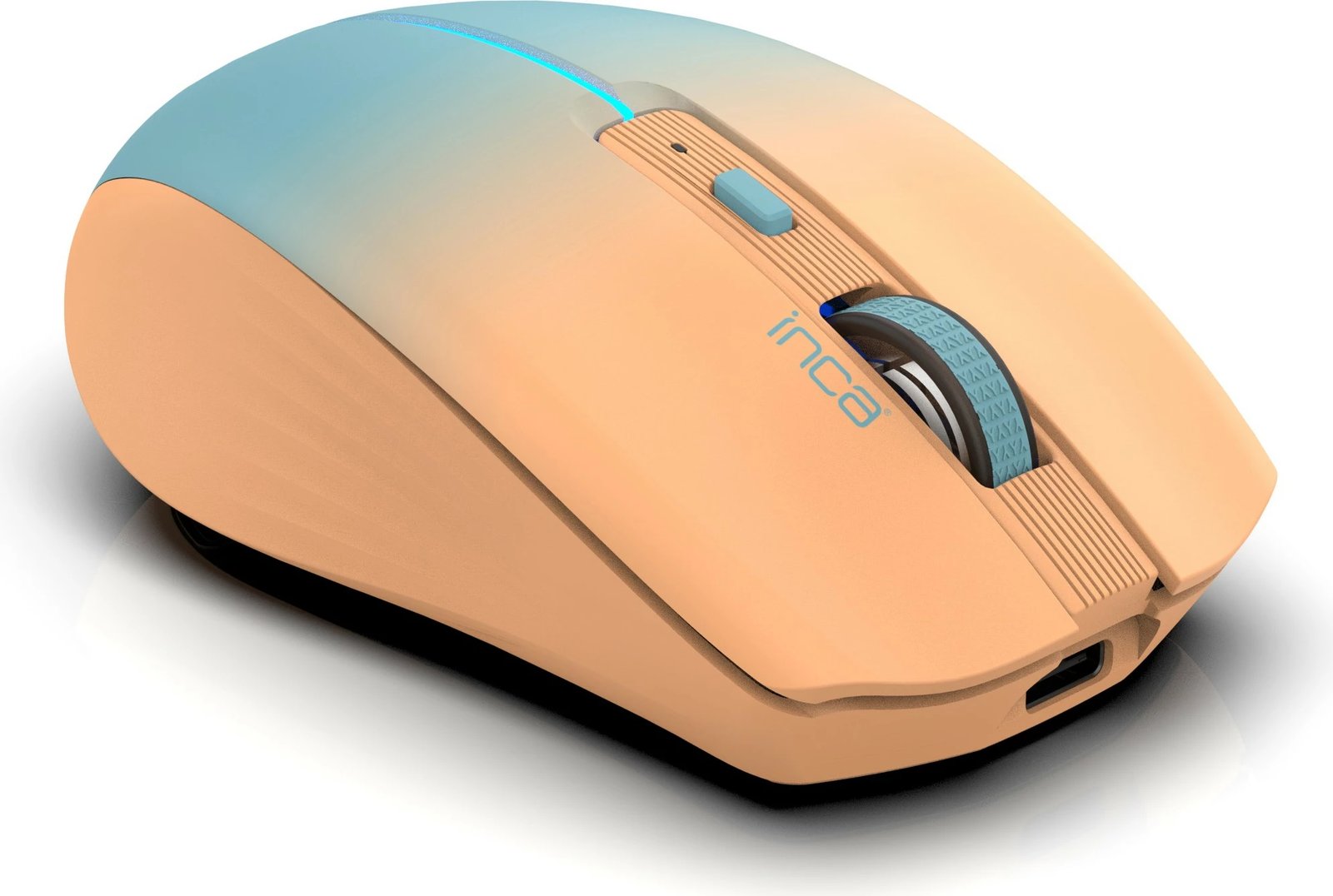 Maus Inca IWM-511RT, wireless & Bluetooth, 1600 DPI, 6 taste, portokalli/blu