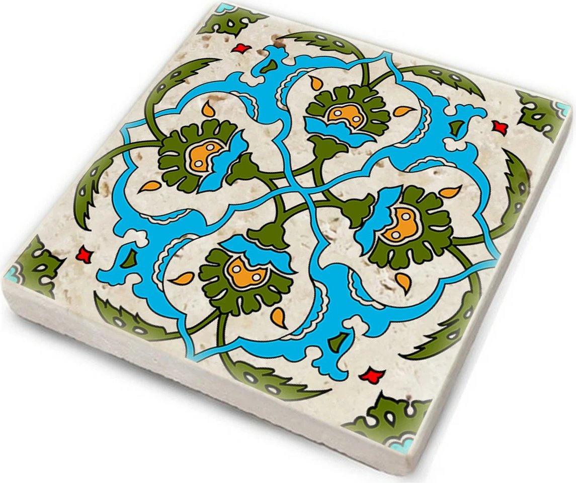 Set nënshimesh qelqi prej guri natyral, shumëngjyrëshe, 4 copë, TAB368883754