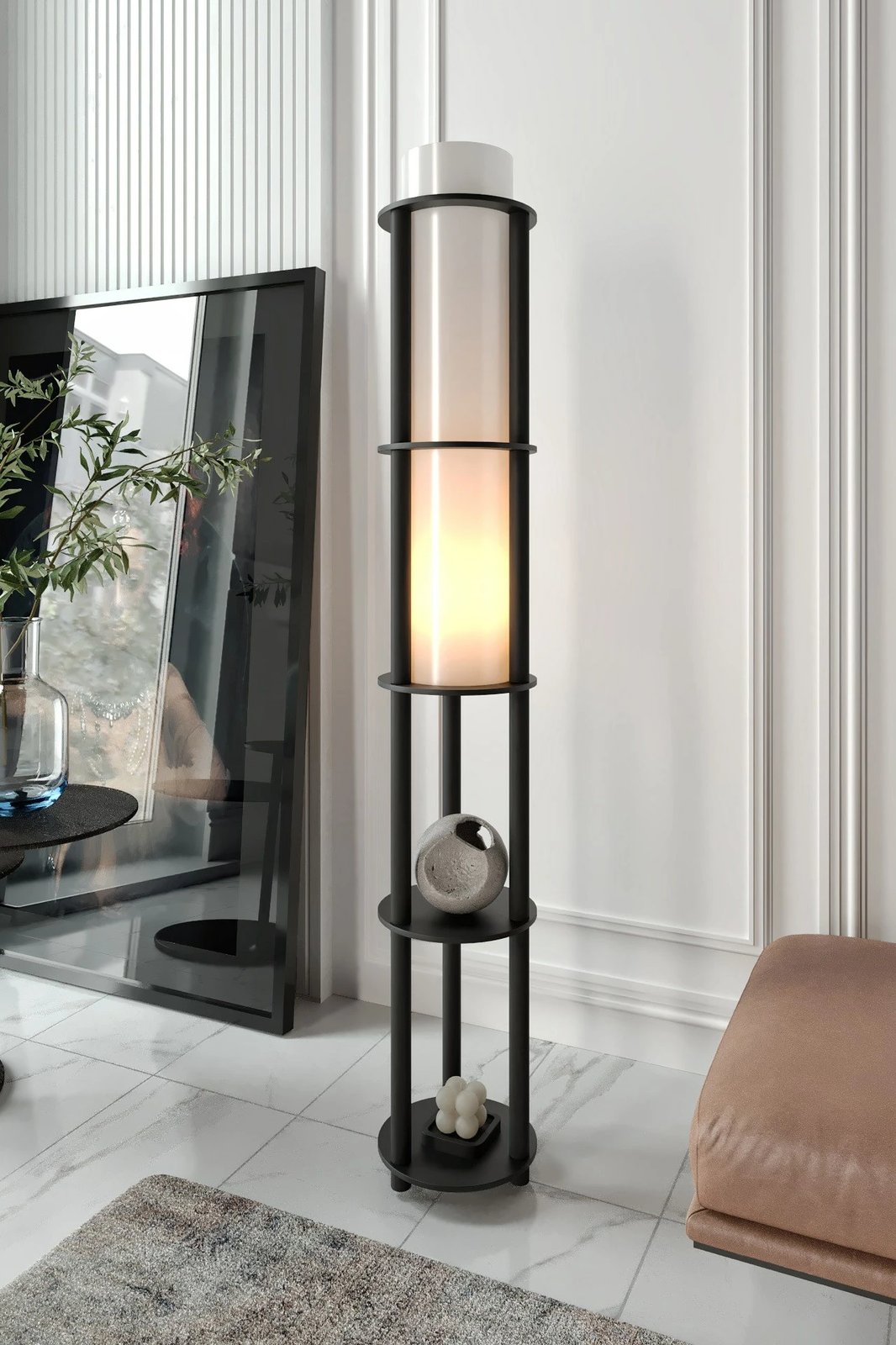 Llambë dyshemeje Opviq, KS-11124, ngjyrë e zezë