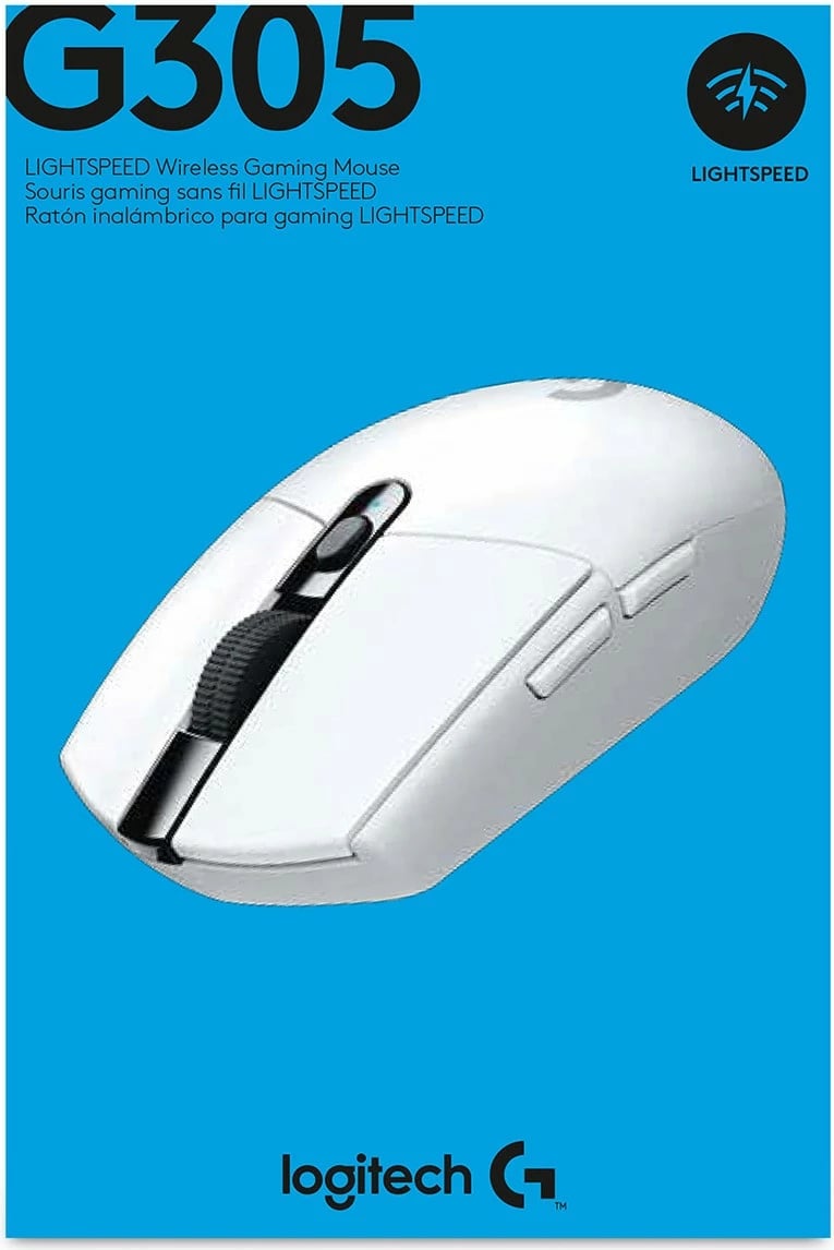 Maus Logitech G G305 LIGHTSPEED, Wireless, 12000 DPI, e bardhë