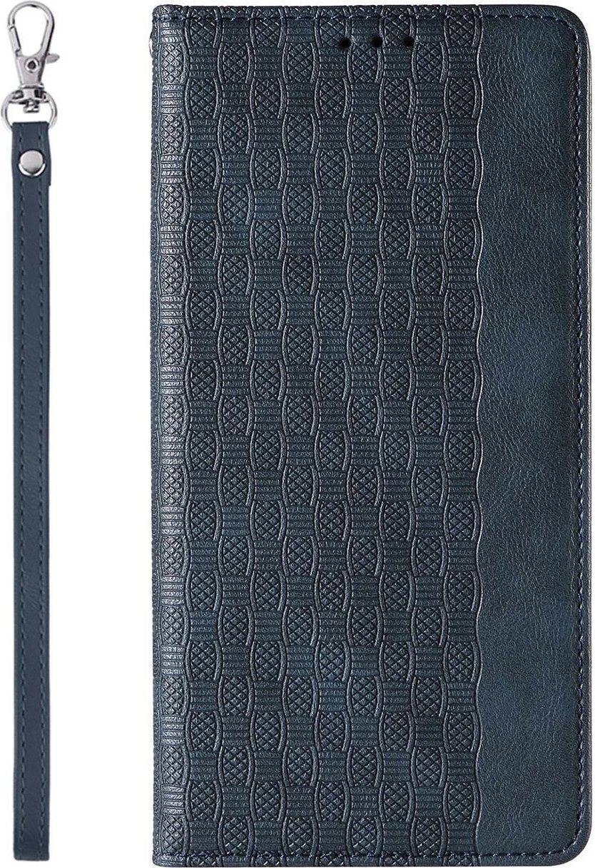 Mbështjellës Hurtel Magnet Strap Case për iPhone 14 Pro Max, me kapak, portofol, qëndrim, rrip dore, kaltër