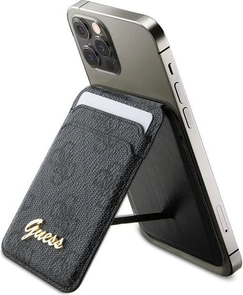 Mbështjellës Guess GUWMSHG4SHK me vend për kartela dhe MagSafe, i zi