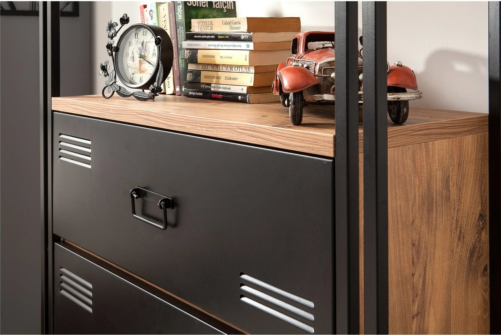 Set mobiljesh për dhomë studimi, Hanah Home, COSMO-TKM.10, ngjyrë Atlantic Pine dhe e zezë Set mobiljesh për dhomë studimi, Hanah Home, COSMO-TKM.10, ngjyrë Atlantic Pine dhe e zezë