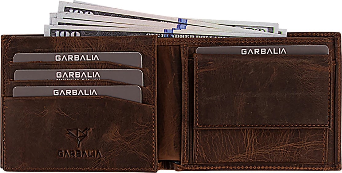 Portofol për burra, lëkurë origjinale, ngjyrë kafe, Jackson Crazy