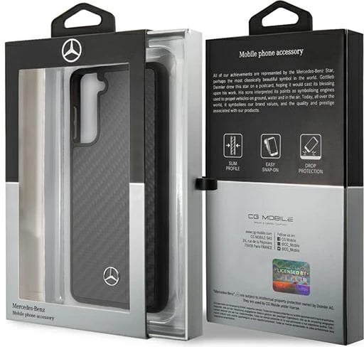 Mbështjellës Mercedes MEHCS21MRCABK Dynamic Line për Samsung Galaxy S21+, i zi, hardcase