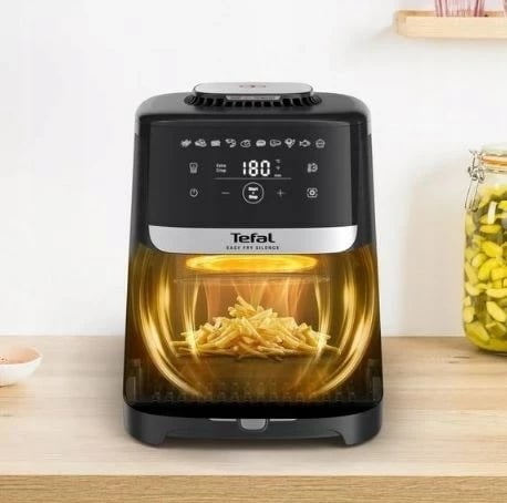 Fritezë me ajër të nxehtë Tefal Easy Fry Silence EY5568E0, 5L, E zezë/Inoks