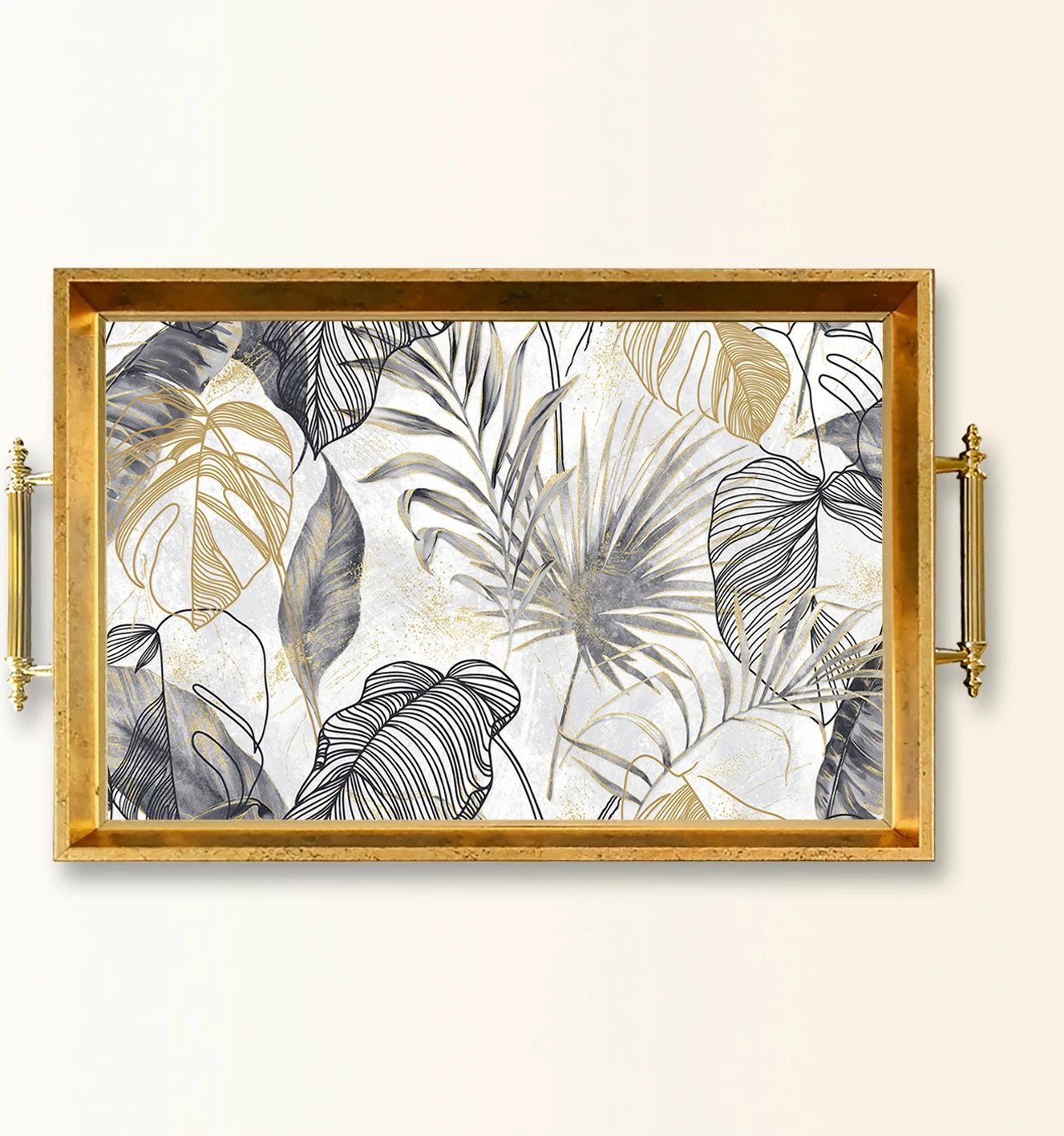 Tabaka prej qelqi, dizajn Aberto, TPEA9812, shumëngjyrëshe, 50x29x3.5cm Tabaka prej qelqi, dizajn Aberto, TPEA9812, shumëngjyrëshe, 50x29x3.5cm