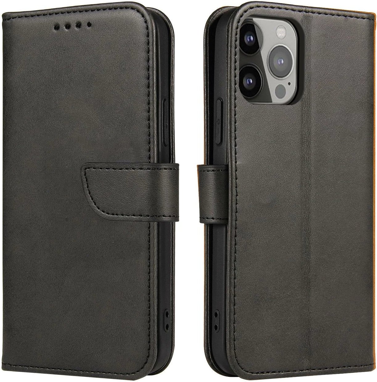Mbështjellës Hurtel Magnet Case për TCL 20 5G, me portofol dhe mbajtëse, e zezë