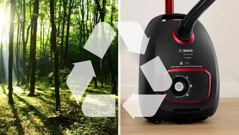 Fshesë me korent BOSCH Serie 4 BGB41POW1, 850 W, me qese, e zezë