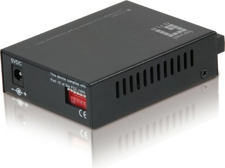 Konvertues media LevelOne RJ45 në SC, Fibër një-modal, 40km, 100 Mbit/s, i zi