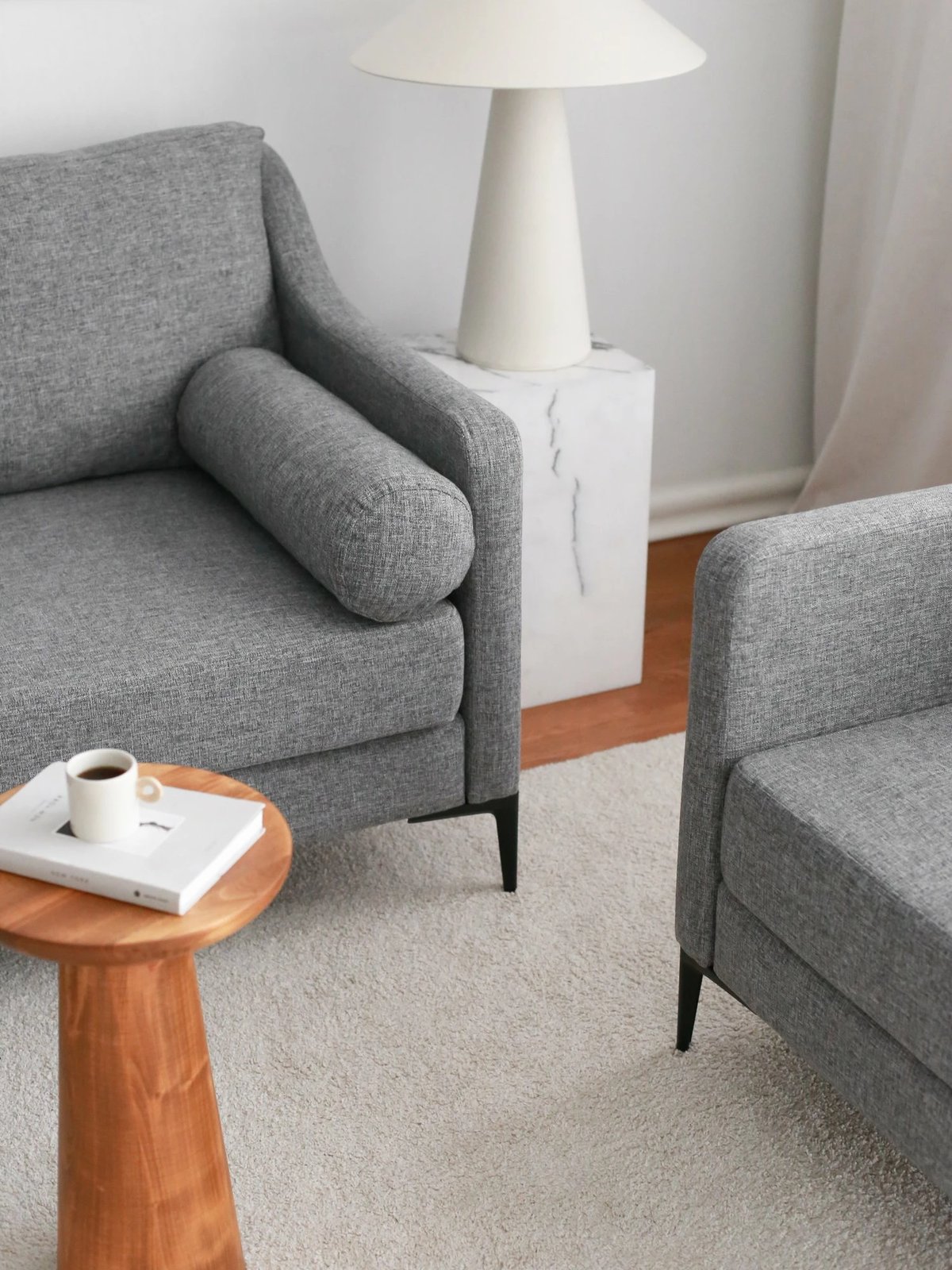 Divan treshe Nordi, metal, ngjyrë gri