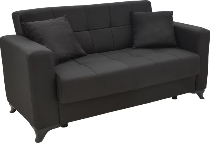 Set për dhomë ndeje 2 copë Modesto, material stof, ngjyrë e zezë