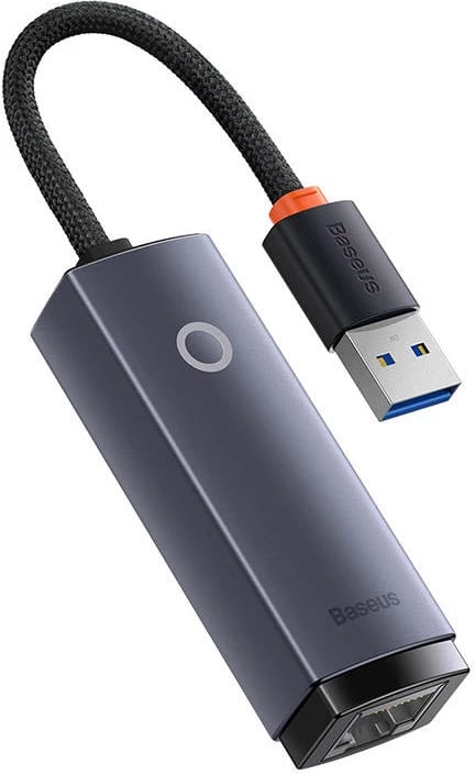 Adapter rrjeti Baseus Lite Series WKQX000113, USB në RJ45, 1000 Mbps, Gri