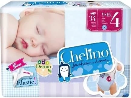 Pelenë për fëmijë Chelino Fashion&Love T-4, 34 copë