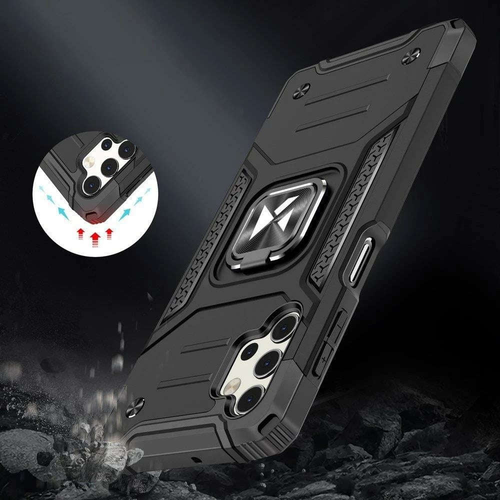 Mbështjellës Wozinsky Ring Armor për Samsung Galaxy A73, me mbajtëse unazë, i kuq