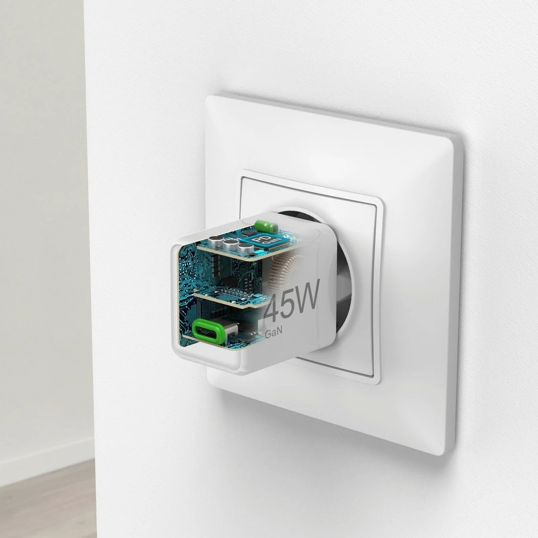 Karikues muri Hama Supermini 45W GaN, USB-C, Bardhë