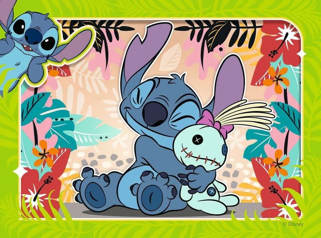 Puzzle 4n1 Ravensburger Disney Stitch për fëmijë, 72 pjesë, Karton