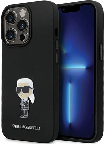 Mbështjellës Karl Lagerfeld KLHCP13XSMHKNPK për iPhone 13 Pro Max, silikon, i zi