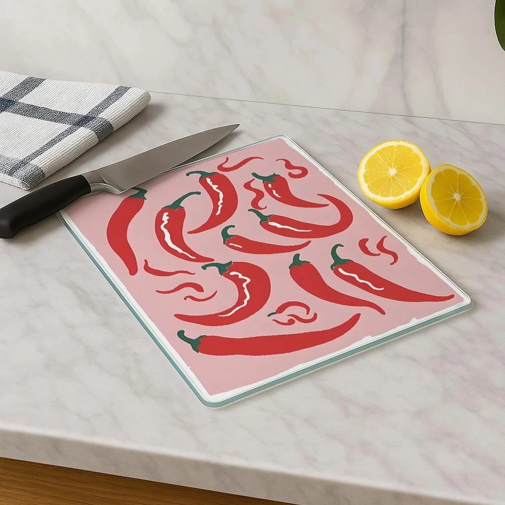 Dërrasë prerëse qelqi, shumëngjyrëshe, Hermia, Kes-00063, 30x40cm