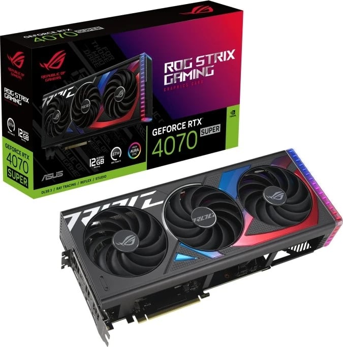 Kartelë grafike ASUS ROG STRIX RTX 4070 SUPER, 12 GB GDDR6X, Multi Kartelë grafike ASUS ROG STRIX RTX 4070 SUPER, 12 GB GDDR6X, Multi