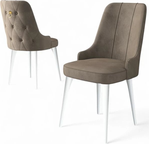 Set karrigesh (4 copë), Hanah Home Newa, kapuçino, e bardhë