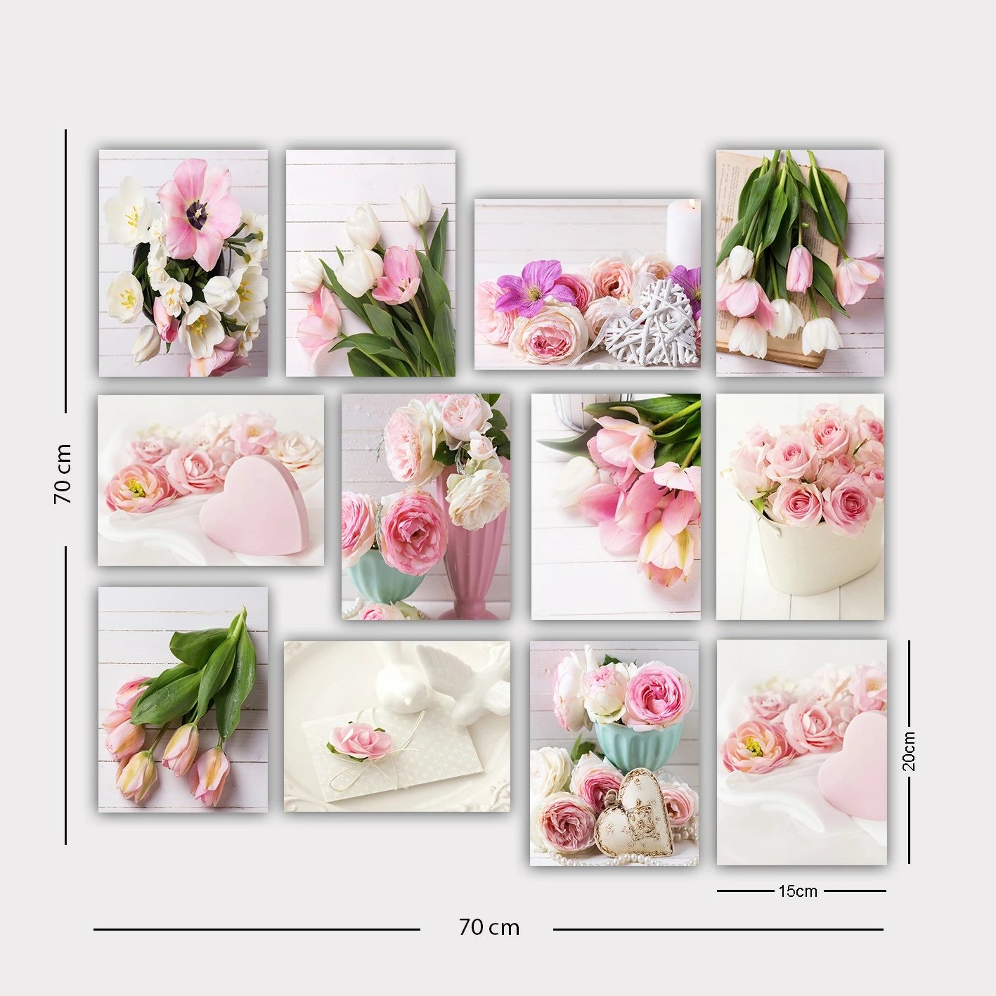 Piktura dekorative MDF (12 copë), Wallity, 12MDF40YS