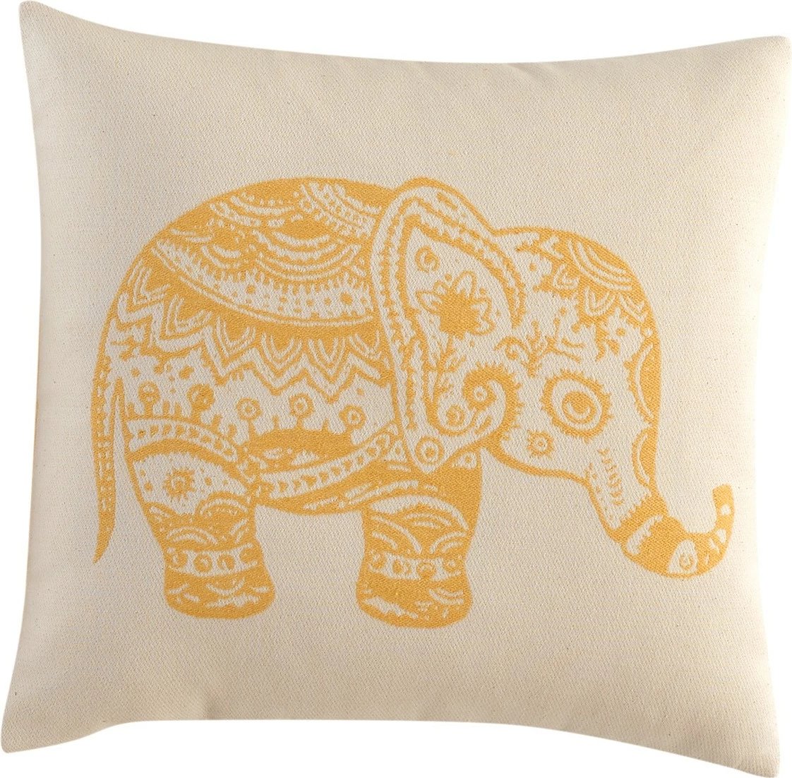 Jastëk mbulesë me elefant, ngjyrë mustard, Aberto Design, 45x45cm