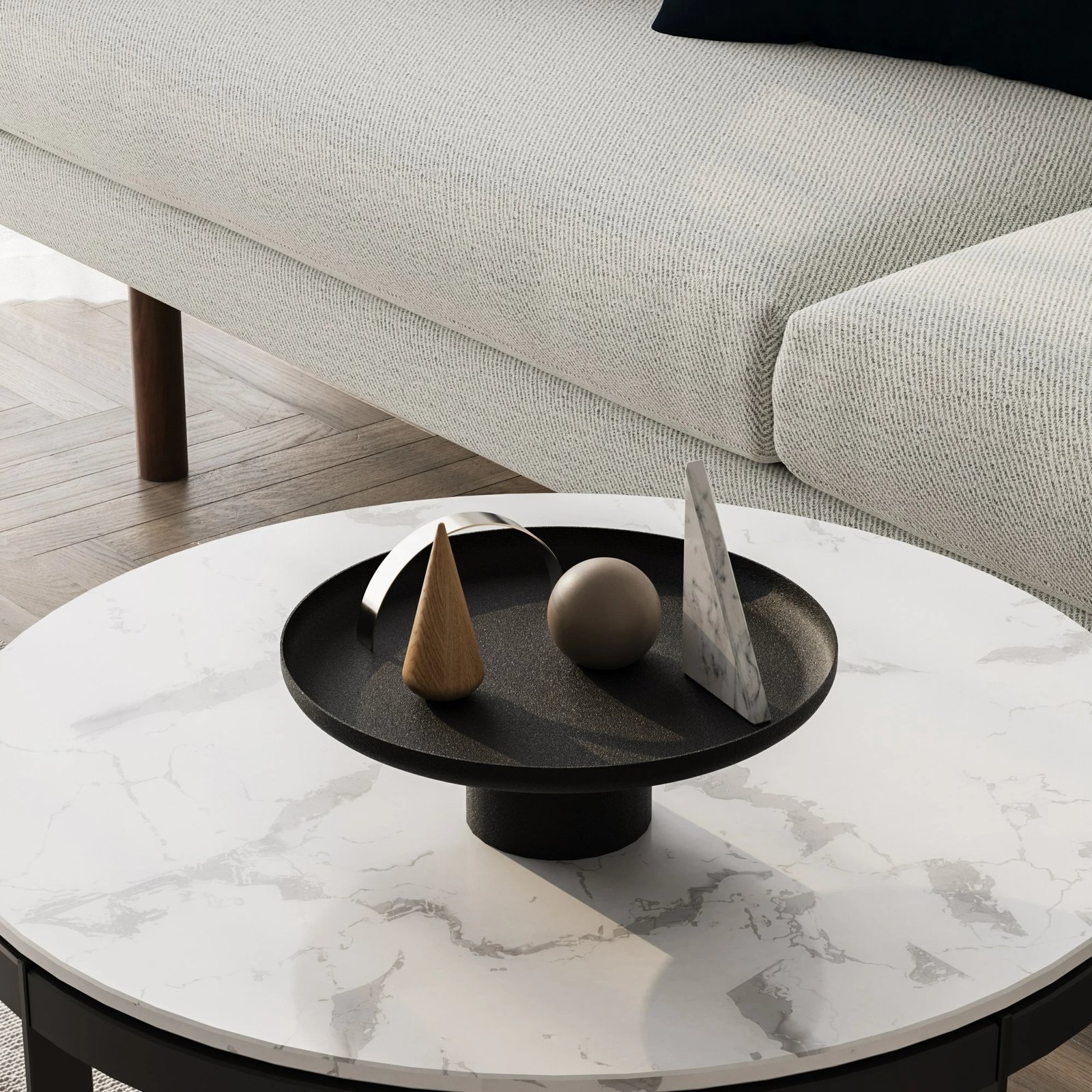 Aksesor dekorativ metalik, set Nısıros, ngjyrë e zezë