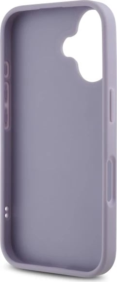 Mbështjellës Guess Quilted Metal Logo për iPhone 16, vjollcë e çelët