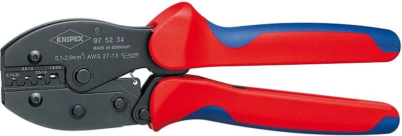 Vegël krimpimi Knipex 97 52 34, 220mm, çelik, doreza kuqe/kaltër