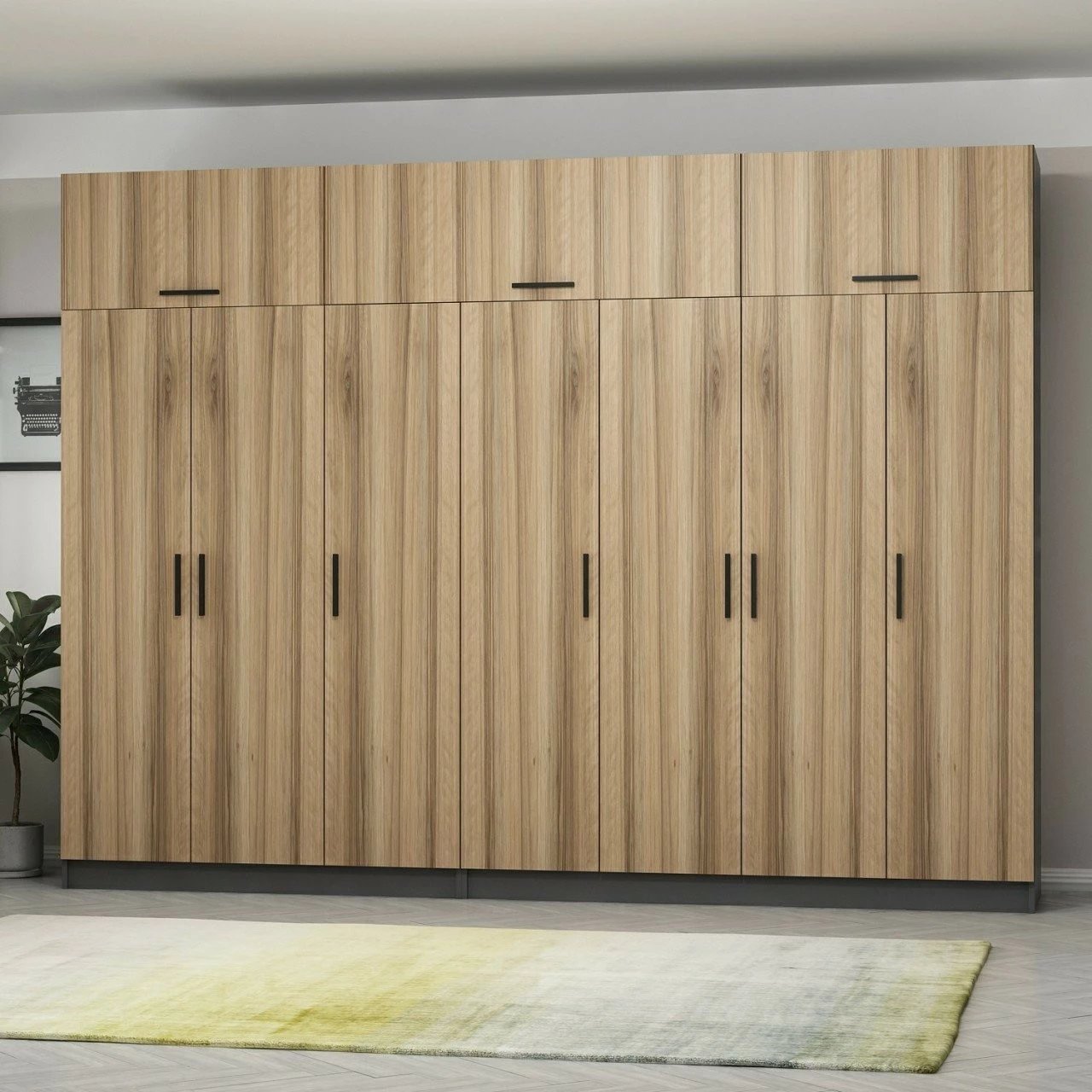 Dollap Skye Decor, ngjyrë arre dhe antracit, 315x235x52cm