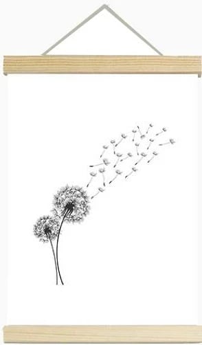 Shkopinj druri me magnet për postera NEXT, 42cm Shkopinj druri me magnet për postera NEXT, 42cm