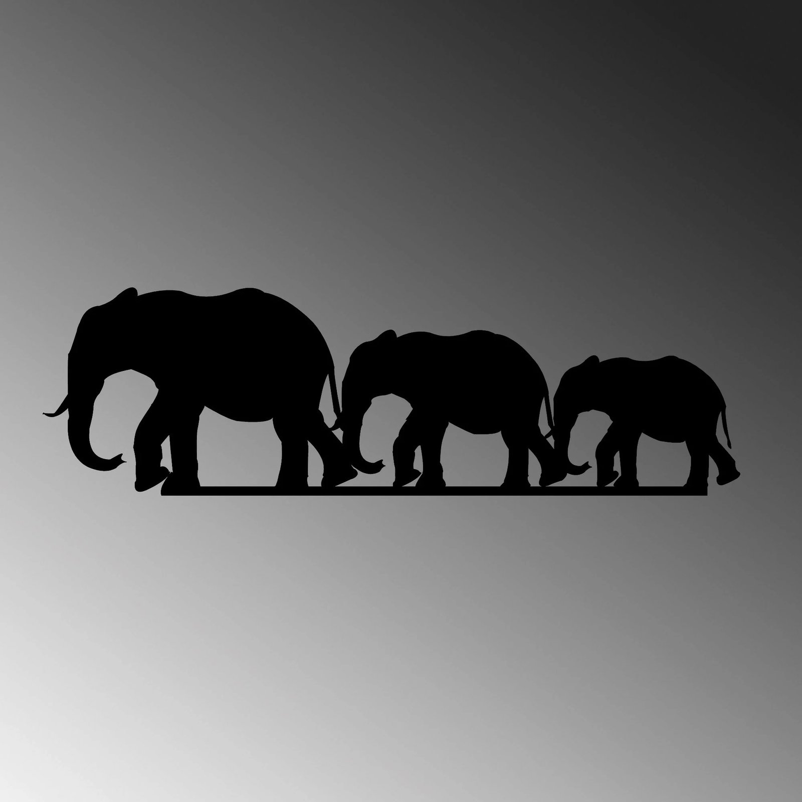 Aksesor dekorativ metalik për mur, elefant, Wallity 070