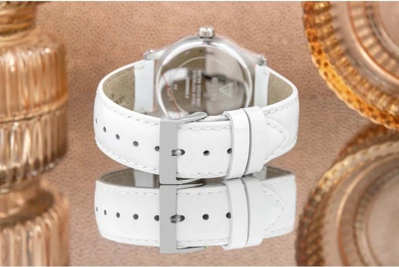 Orë dore Guess për femra, e bardhë