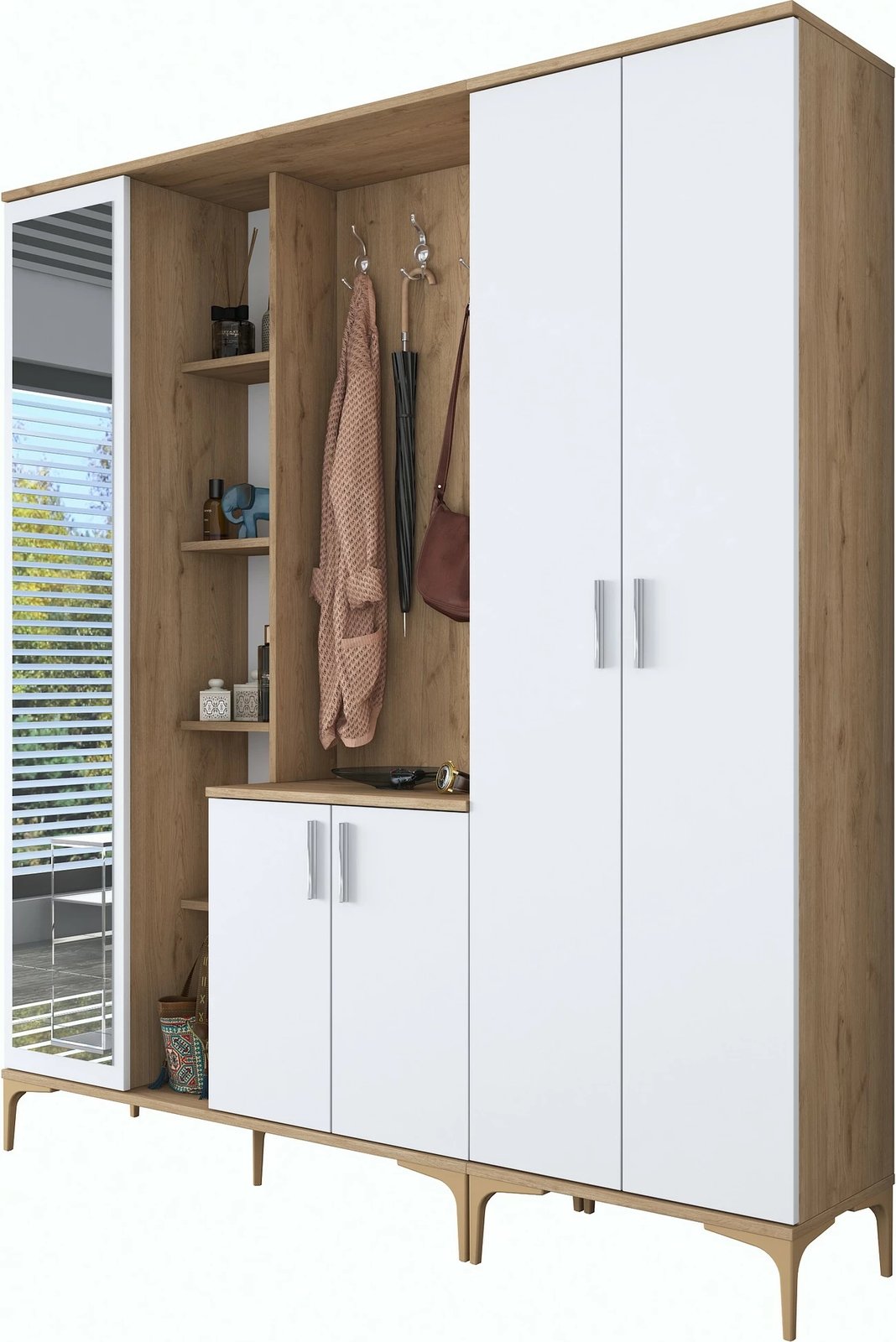 Stendë korridori Hanah Home, EA131 - 2801, ngjyrë arrë dhe e bardhë