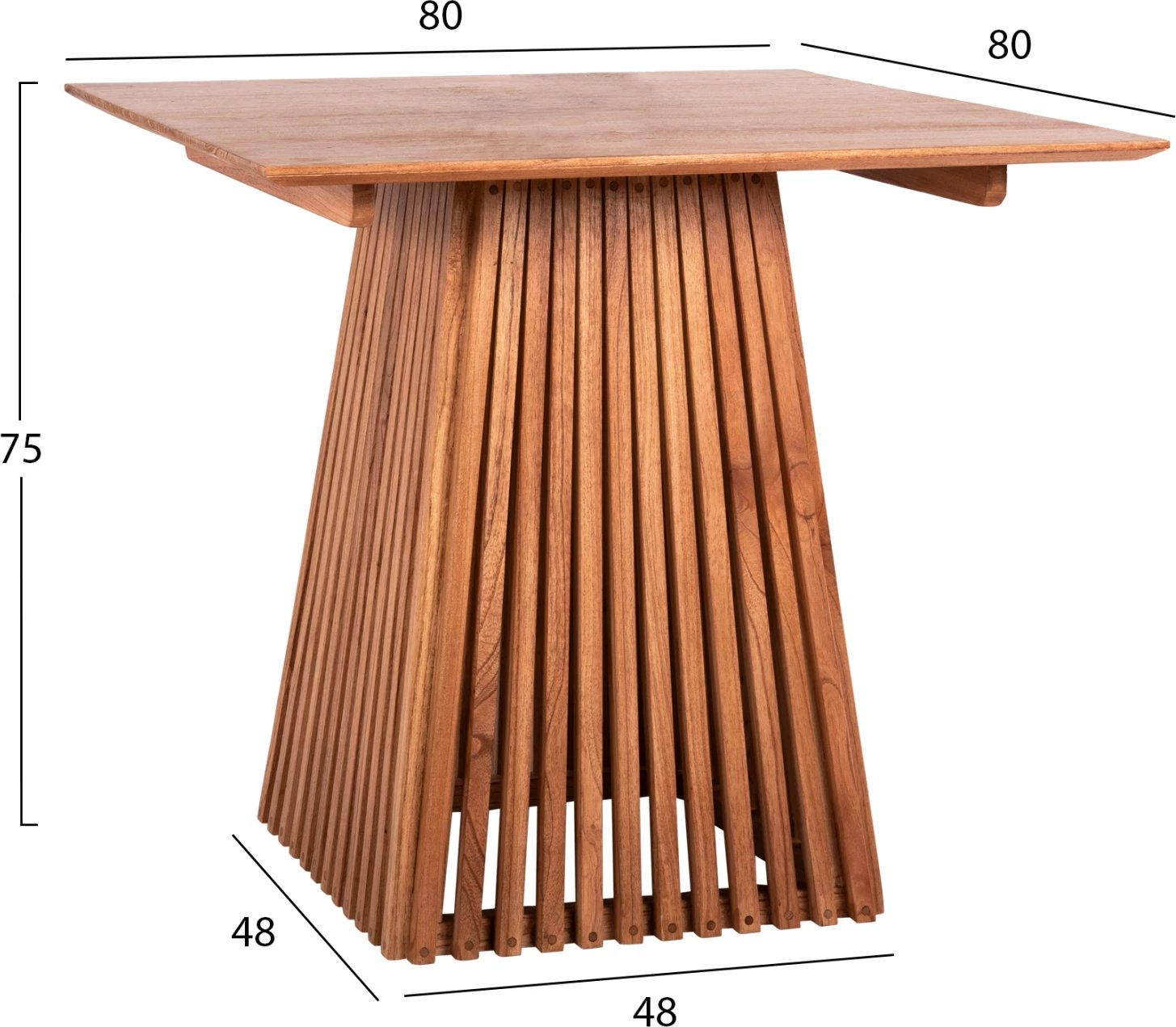 Tavolinë katrore për ngrënie, FRANTZ, dru MINDI, 80x80x75H cm