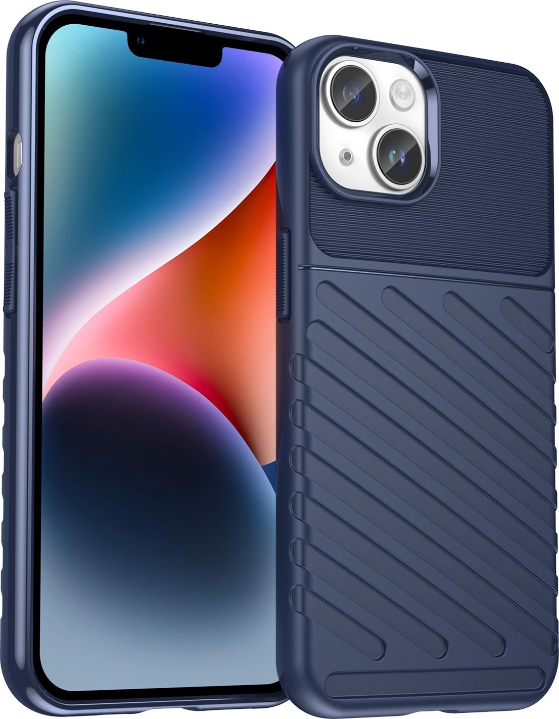 Mbështjellës Hurtel Thunder Case për iPhone 14 Plus, i blinduar, kaltër